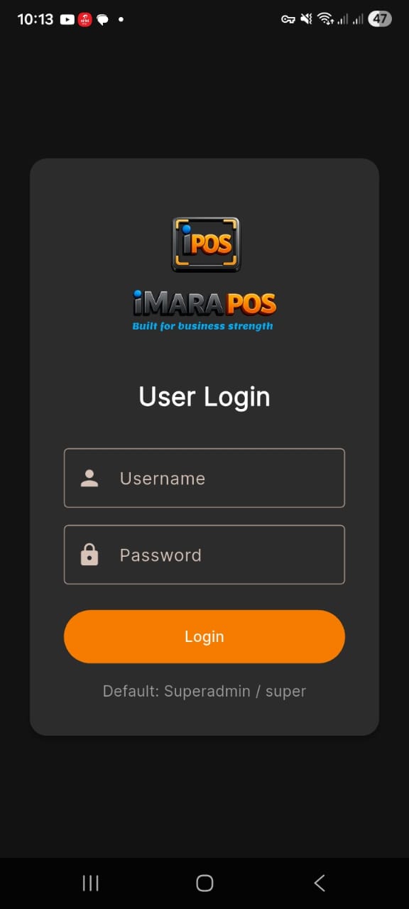 iMARA POS Mobile Login